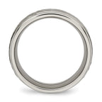Chisel Titanium Polished with Satin Hammered Center 8mm Grooved Band