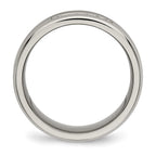 Titanium Polished with CZ 8mm Grooved Band