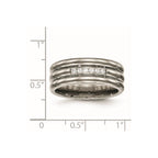Titanium Polished with CZ 8mm Grooved Band