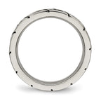 Chisel Titanium Polished with CZ 4mm Grooved Band