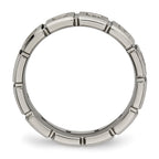Chisel Titanium Brushed and Polished with CZ 5mm Grooved Band