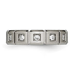 Chisel Titanium Brushed and Polished with CZ 5mm Grooved Band