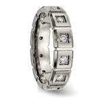 Chisel Titanium Brushed and Polished with CZ 5mm Grooved Band