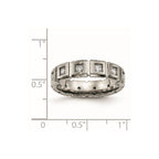 Chisel Titanium Brushed and Polished with CZ 5mm Grooved Band