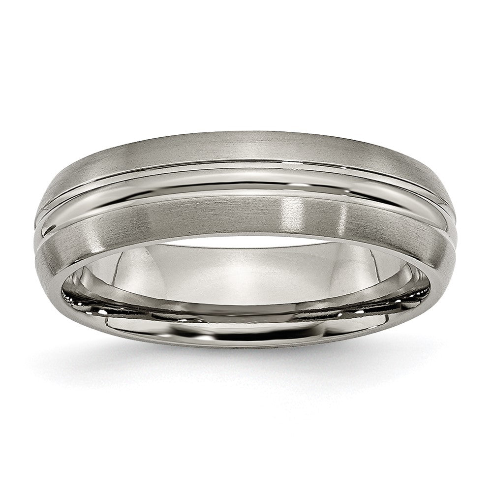 Chisel Titanium Brushed Center 6mm Grooved Band