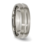 Chisel Titanium Brushed and Polished 6mm Grooved Band