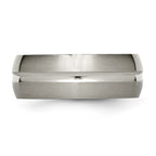 Chisel Titanium Brushed and Polished 8mm Grooved Band