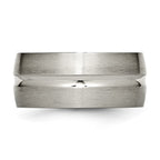 Chisel Titanium Brushed and Polished 10mm Grooved Band