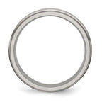 Titanium Grooved Ridged Edge 6mm Satin and Polished Band