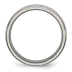 Titanium Polished 8mm Grooved Band