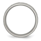 Titanium Ridged Edge Greek Key Design 6mm Satin/Polished Band