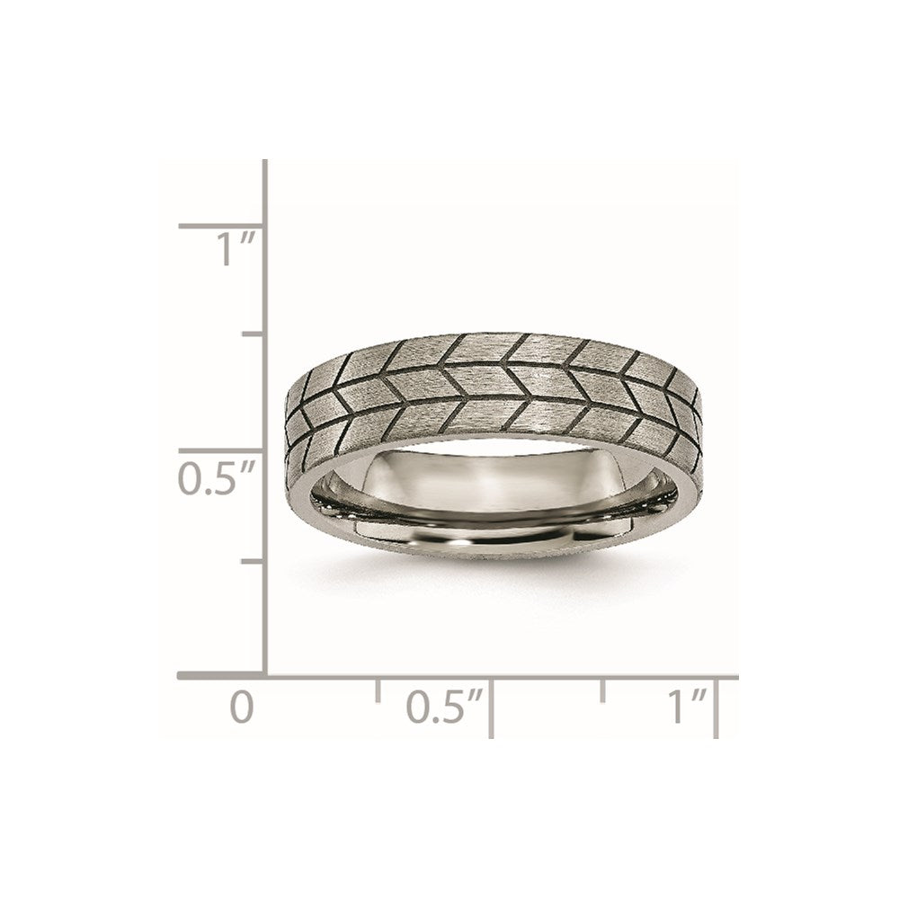Titanium Flat Tread Design 6mm Brushed Band
