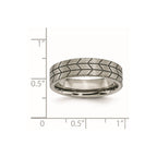 Titanium Flat Tread Design 6mm Brushed Band