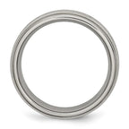 Chisel Titanium Brushed Center 7mm Criss-cross Design Ridged Edge Band