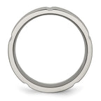 Titanium Grooved 8mm Brushed and Polished Band