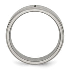 Chisel Titanium Brushed Center Cross 8mm Ridged Edge Band