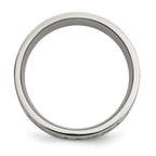 Chisel Titanium Polished with Sterling Silver Inlay Celtic Knot 8mm Flat Band