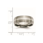 Chisel Titanium Brushed with Sterling Silver Inlay 8mm Band