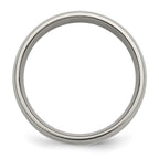 Chisel Titanium Polished with Sterling Silver Inlay 6mm Band