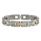 Chisel Titanium with 14k Gold Inlay Brushed 8.5 inch Bracelet