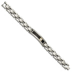 Chisel Titanium with 14K Gold Brushed and Polished with Black Onyx .05 carat Diamond 8.75 inch Bracelet
