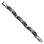 Titanium Black Ti Polished Blue Annodized Bracelet