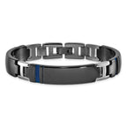 Titanium Black Ti Polished Blue Annodized Bracelet