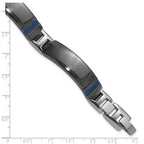 Titanium Black Ti Polished Blue Annodized Bracelet