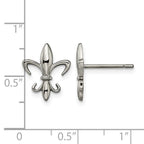 Chisel Titanium Polished Fleur de lis Post Earrings