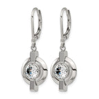 Chisel Titanium Polished CZ Leverback Earrings
