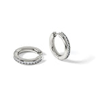 Chisel Titanium Polished CZ Hinged Hoop Earrings