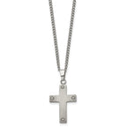 Chisel Titanium Brushed Cross 22 inch Necklace