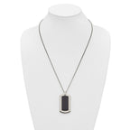 Chisel Titanium Polished with Black Carbon Fiber Inlay 24 inch Necklace