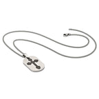 Chisel Titanium Brushed Black IP-plated Moveable Cross 22 inch Necklace