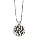 Titanium Polished Black Enamel with 1/20ct. Diamond 24in Necklace