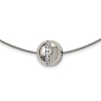 Chisel Titanium CZ Pendant with Polished Stainless Steel 17 inch Wire Necklace