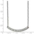 Chisel Titanium Polished with CZ Bar 20.5 inch Necklace