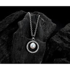 Chisel Titanium Polished with CZ and Freshwater Cultured Pearl 22 inch Necklace