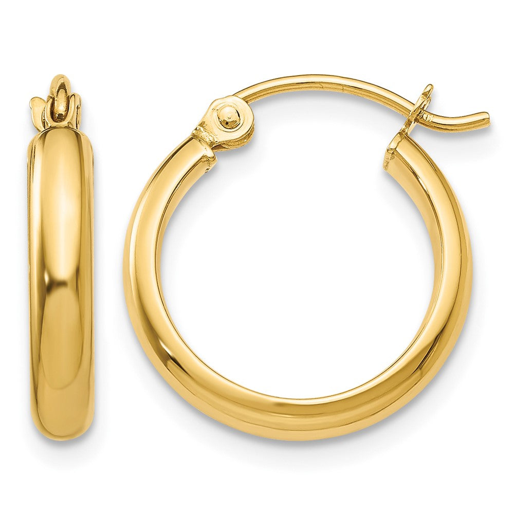 14k 2.75x12mm Round Tube Hoop Earrings