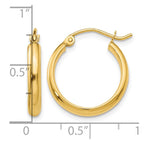 14k 2.75x17mm Round Tube Hoop Earrings