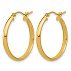 14k 2.75x25mm Round Tube Hoop Earrings