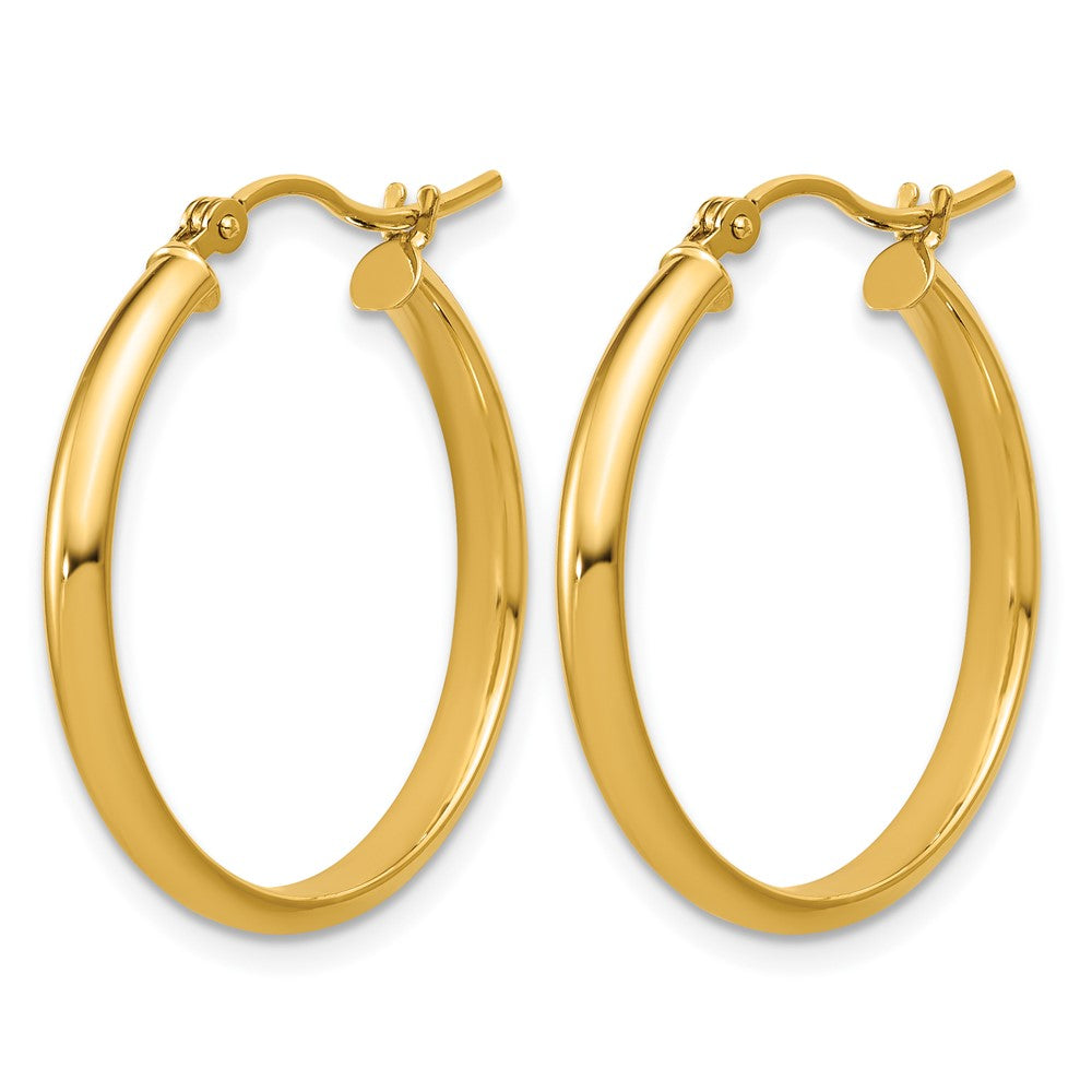 14k 2.75x25mm Round Tube Hoop Earrings