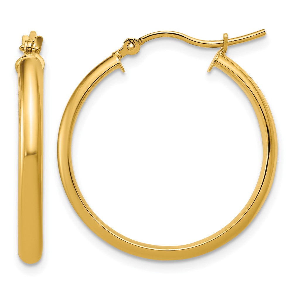14k 2.75x25mm Round Tube Hoop Earrings