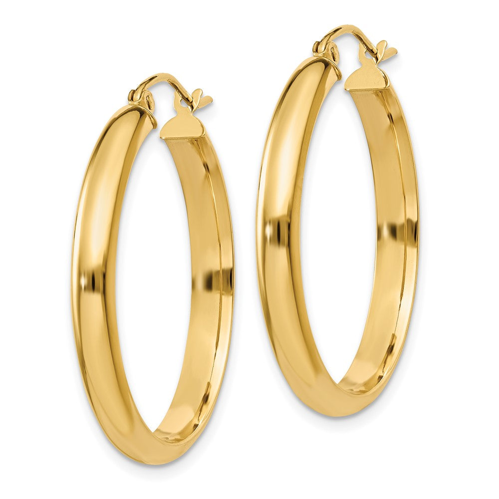 14k 3.75x26mm Round Tube Hoop Earrings