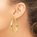 14k 3.75x26mm Round Tube Hoop Earrings