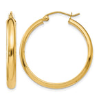 14k 3.75x26mm Round Tube Hoop Earrings