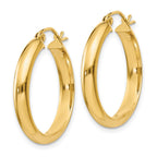 14k 3.75x21mm Round Tube Hoop Earrings