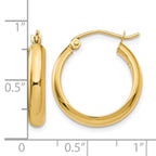 14k 3.75x20mm Round Tube Hoop Earrings