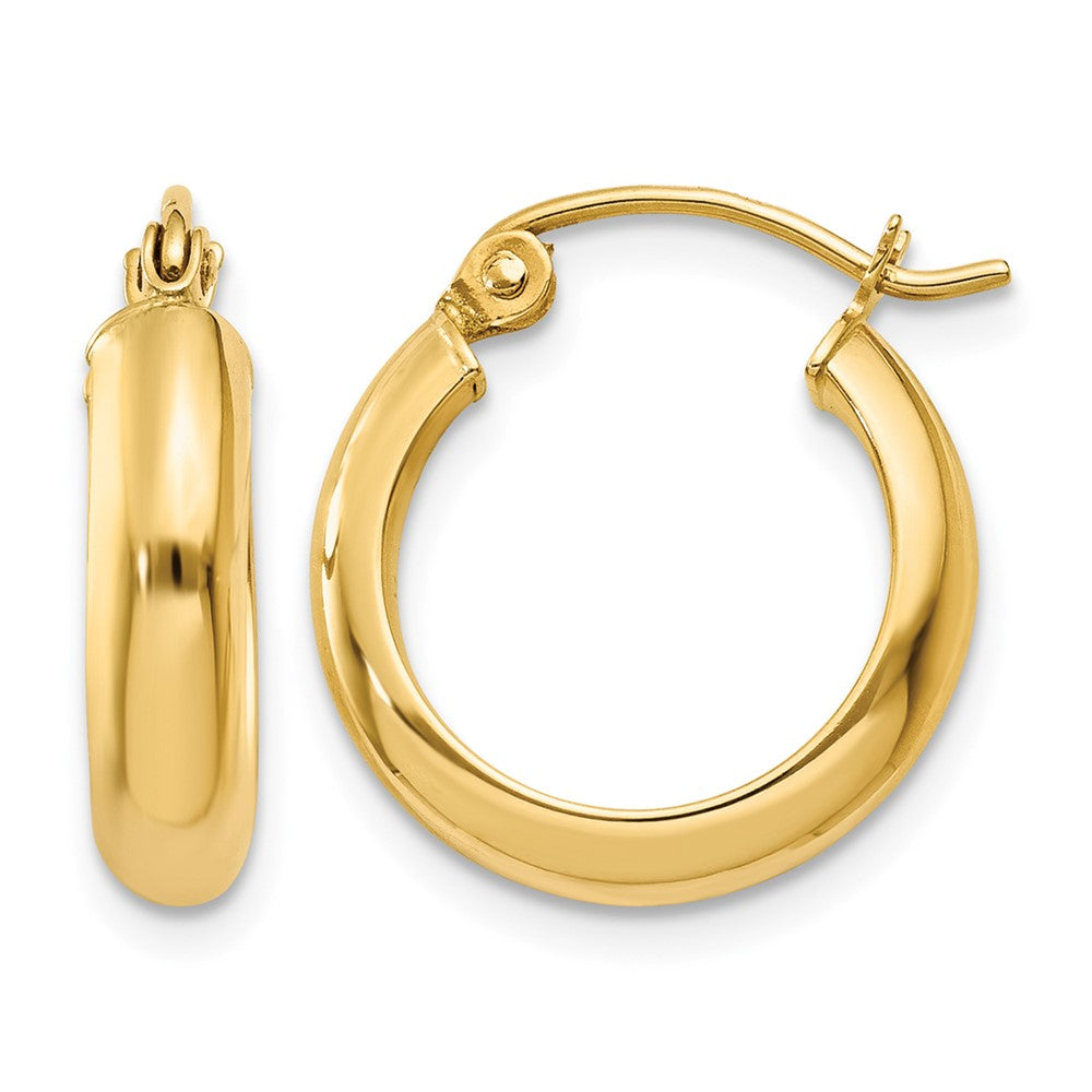 14k 3.75x17mm Round Tube Hoop Earrings