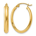 14k 3.5x16mm Polished Oval Tube Hoop Earrings